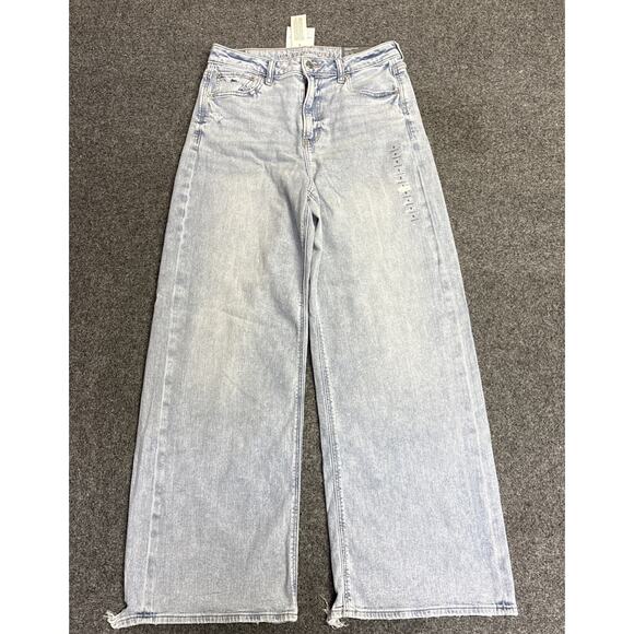 NWT American Eagle Jeans Women's 8 Dreamy Drape Super High Rise Baggy Wide Leg - Picture 1 of 9